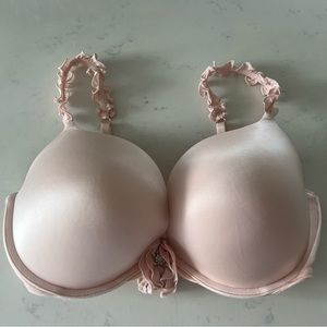 Victorias Secret beautifully embellished push up bra in petal pink.